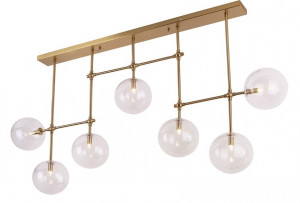 Plafoniera maro alama din metal si sticla cu 7 becuri Lollipop Maxlight
