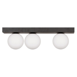 Plafoniera neagra/alba din metal cu 3 becuri Sphere Zuma Line