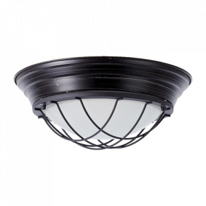 Plafoniera neagra din sticla si metal Typhoon Large Brilliant