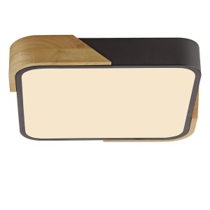 Plafoniera neagra/maro din metal Bila Square Zuma Line