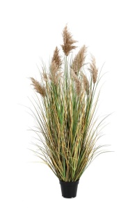 Planta artificiala cu ghiveci verde din plastic 150 cm Gynerium Pampas Bizzotto