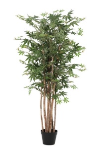 Planta artificiala verde/neagra din fibre sintetice 140 cm Palmate Bizzotto