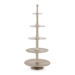 Platou decorativ cu 5 niveluri argintiu din metal 152 cm Mallet Bizzotto