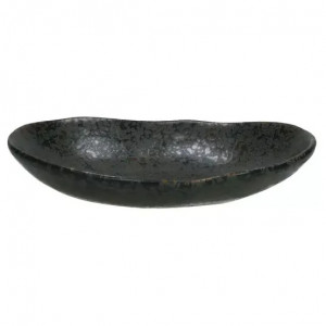 Platou negru din ceramica 9x14 cm Basalt Pomax