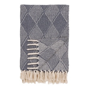 Pled albastru din fibre 130x180 cm Izmir House Nordic