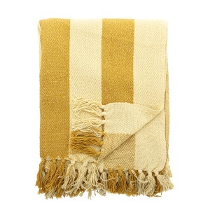 Pled galben din fibre 130x160 cm Frello Bloomingville