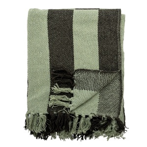 Pled verde din fibre 130x160 cm Frello Bloomingville