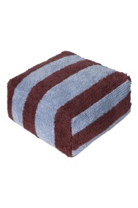 Puf patrat din bumbac rosu marsala 45x45 cm Lines Lorena Canals