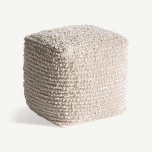 Puf patrat gri din fibre sintetice 45x45 cm Aleph Vical Home