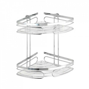 Raft pentru baie argintiu din metal 26 cm Premium Corner Wenko