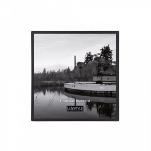 Rama foto neagra din metal si sticla 20x20 cm Nora LifeStyle Home Collection
