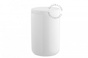 Recipient alb pentru dischete demachiante din ceramica 12,5 cm White Webb Zangra