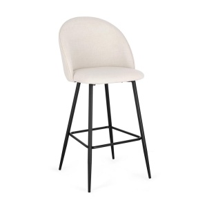 Scaun bar alb/negru din textil Tanya Bizzotto