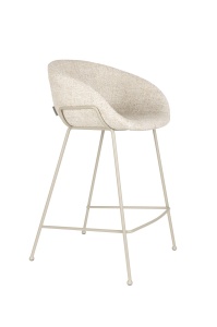 Scaun bar bej din textil Feston Low Zuiver