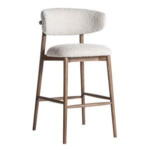 Scaun bar bej/maro din textil Gerb Vical Home