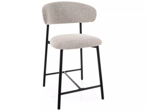 Scaun bar bej/negru din textil Elton The Home Collection