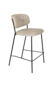 Scaun bar bej/negru din textil Jolien Boucle Quiet Object