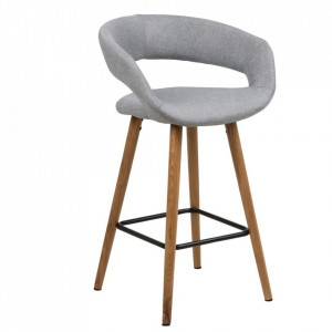 Scaun bar din textil gri deschis Grace Quiet Object