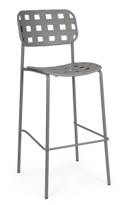 Scaun bar exterior gri din metal Clover Bizzotto
