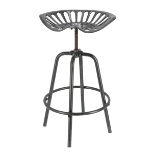 Scaun bar exterior gri din metal Tractor 73 Esschert Design