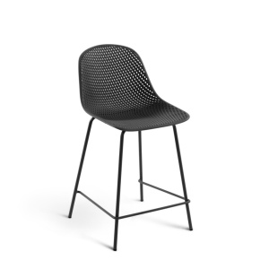 Scaun bar gri din metal Quinby Kave Home