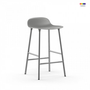 Scaun bar gri din polipropilena si metal Form Normann Copenhagen