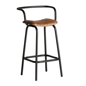 Scaun bar maro/negru din piele Chadron Vical Home