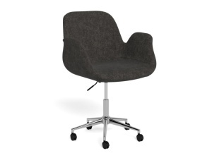 Scaun birou ajustabil gri inchis din textil Beth Chenille Actona Company