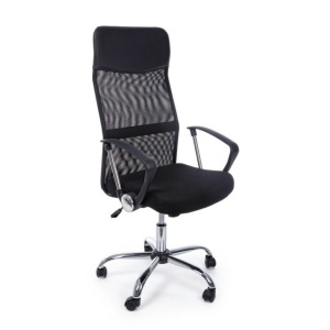 Scaun birou ajustabil rotativ negru din textil Dakar Bizzotto