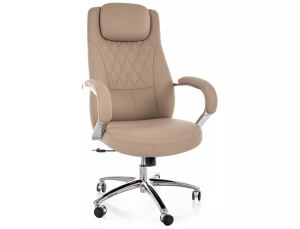 Scaun birou bej din piele ecologica Q-07 The Home Collection