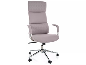 Scaun birou gri din piele ecologica Q-03 The Home Collection
