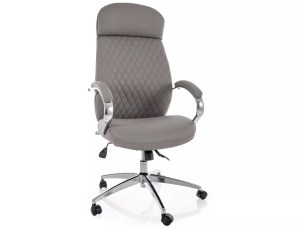 Scaun birou gri din piele ecologica Q-09 The Home Collection