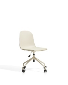 Scaun birou rotativ bej din textil Debari Kave Home