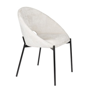 Scaun dining alb antic din textil Dando Quiet Object