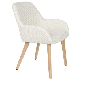 Scaun dining alb antic din textil Loua The Home Collection