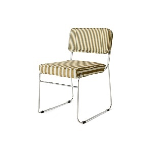 Scaun dining alb/galben din textil Endless HKliving