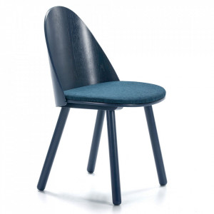 Scaun dining albastru navy din lemn Uma Teulat