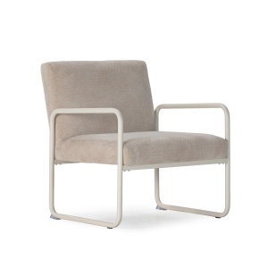 Scaun dining bej/crem din textil Vince The Home Collection