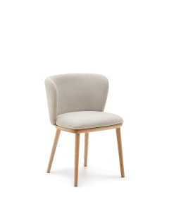 Scaun dining bej din textil Ciselia Chenille Kave Home