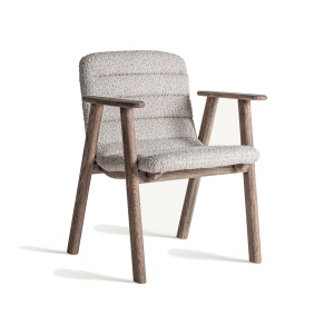 Scaun dining bej/maro din textil Jacquard Handles Vical Home
