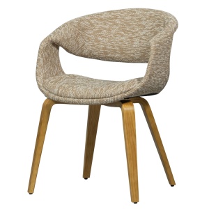 Scaun dining bej nisipiu/maro deschis din textil Yossi Avy Woood