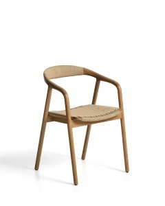 Scaun dining crem/maro deschis din lemn Derile Kave Home
