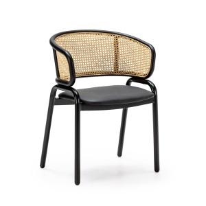 Scaun dining din metal negru Isabella Thai Natura