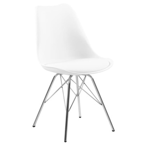 Scaun dining din piele ecologica alba Eris Quiet Object