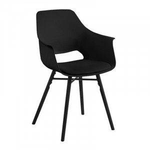 Scaun dining din piele ecologica neagra Ramona Quiet Object