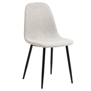 Scaun dining din textil gri deschis Celia Quiet Object