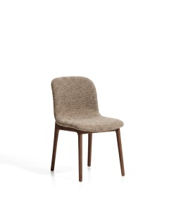Scaun dining din textil maro Elnor Dark Chenille FR Kave Home
