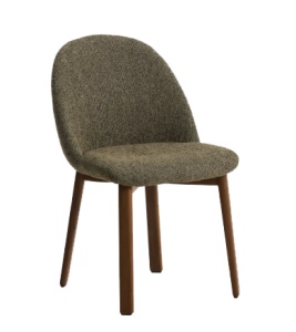 Scaun dining din textil verde Meila Dark Chenille FR Kave Home