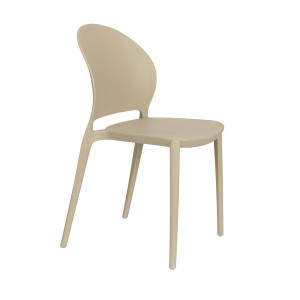 Scaun dining exterior bej din plastic Sjoerd Quiet Object