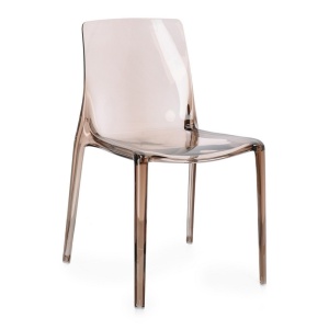 Scaun dining exterior maro/transparent din plastic Adele Bizzotto